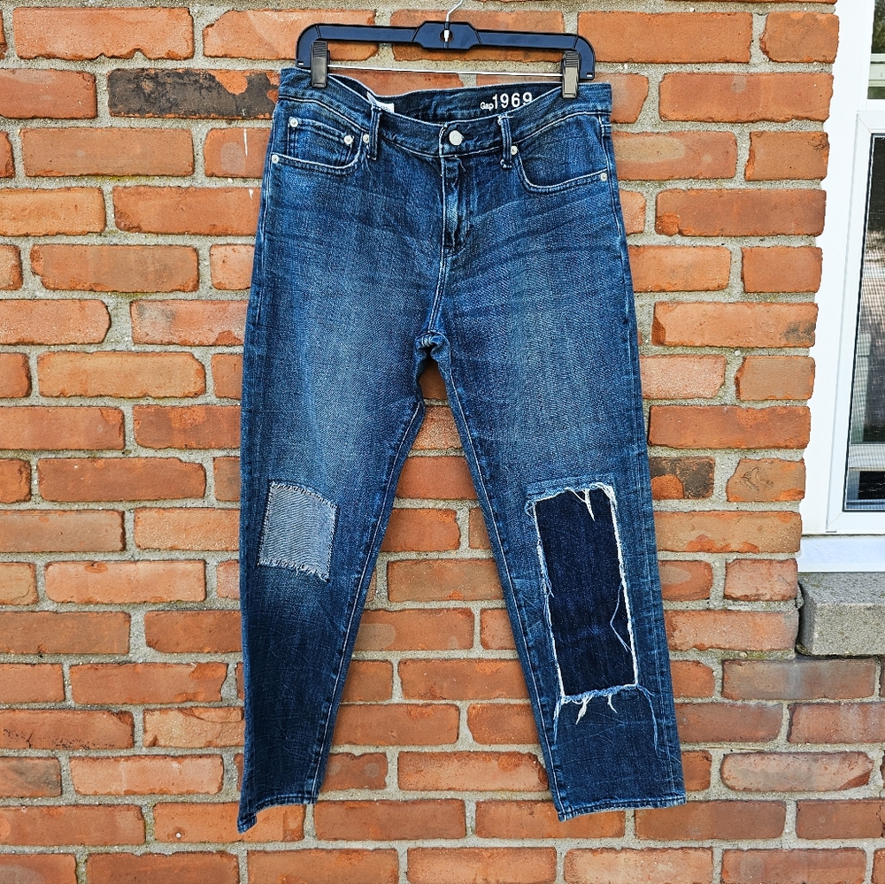 New Gap 1969 Patchwork Distressed Slim Boyfriend … - image 6